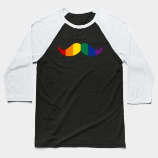 Mustache Rainbow Gay Pride Funny Men Daddy Baseball T-Shirt